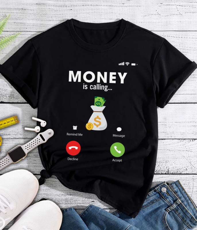 RD Incoming Call Money , Call Screen Silhouette, Heat Transfer